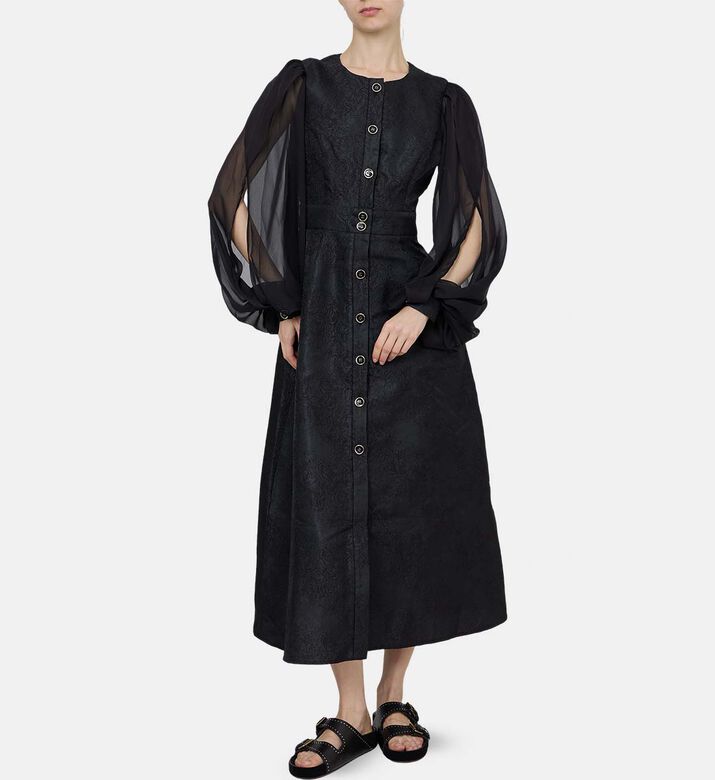 Sheer Long-sleeve Dress