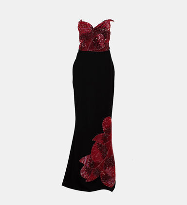 Crepe Aflic Flower Gown