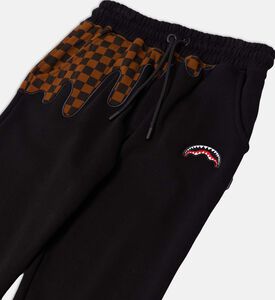 بنطال رياضي بنقشة مربعات متساقطة