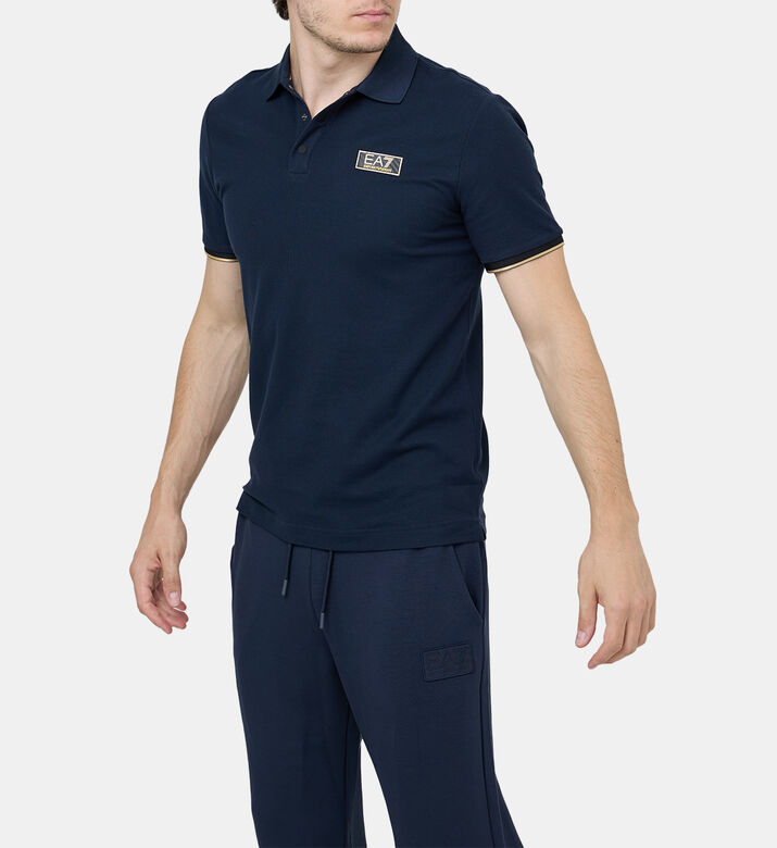 Cotton Golden Logo Polo Shirt