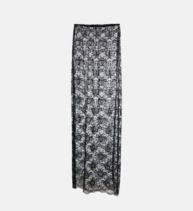 Savanna Black Floral Lace Sheer Maxi Skirt, Packshot View