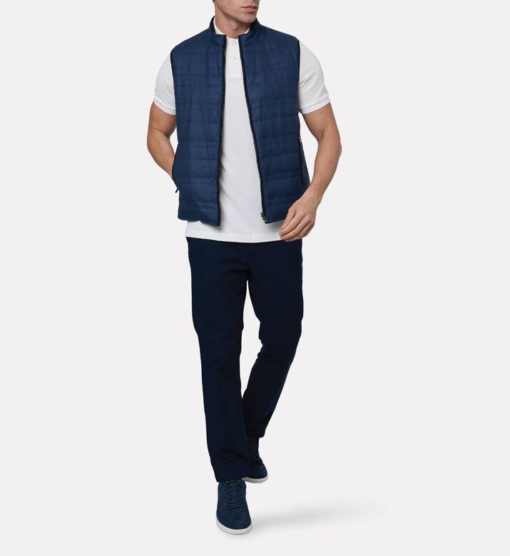 Corneliani Side-zip Pockets Slim-fit Vest, Navy, 58, Model View
