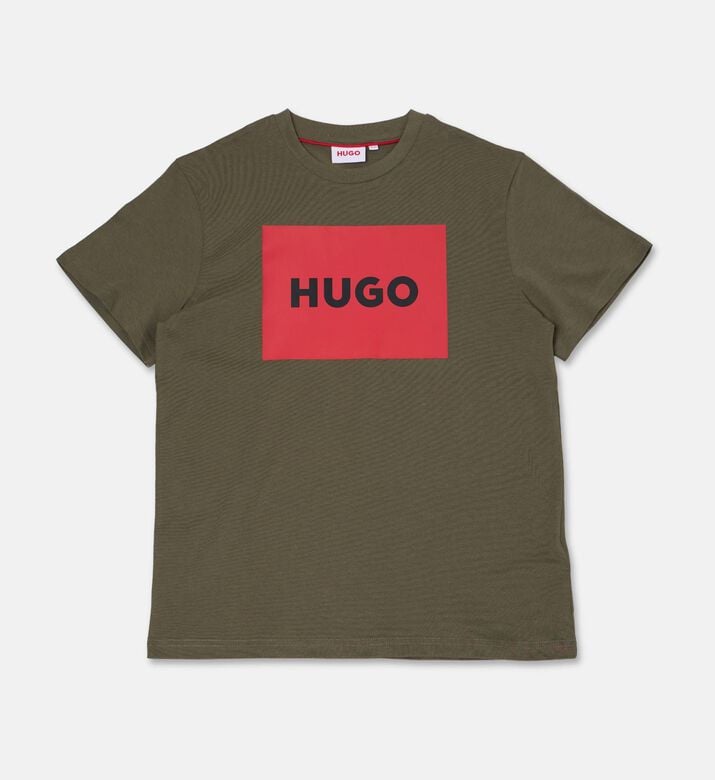 Hugo Button Closure Regular-fit Denim Pants, Olive, 4y, Packshot View