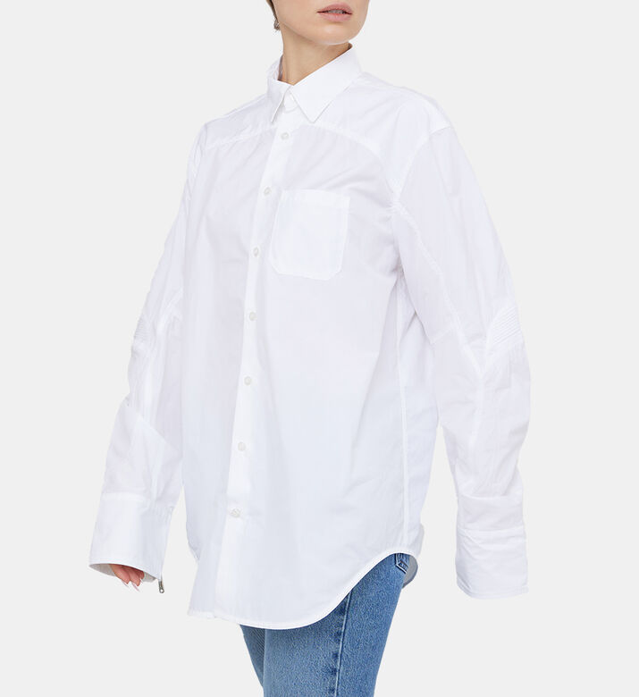 Moto Cotton Zippered Sleeves Shirt Moto Cotton Zippered Sleeves Shirt