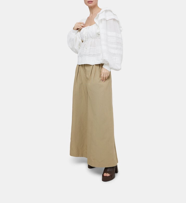 Cotton High Waist Wide Leg Pants Cotton High Waist Wide Leg Pants