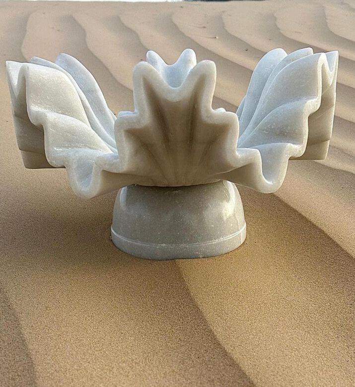 Tohfa Luxe Eira Carved Marble Decorative Base Centerpiece, Packshot View