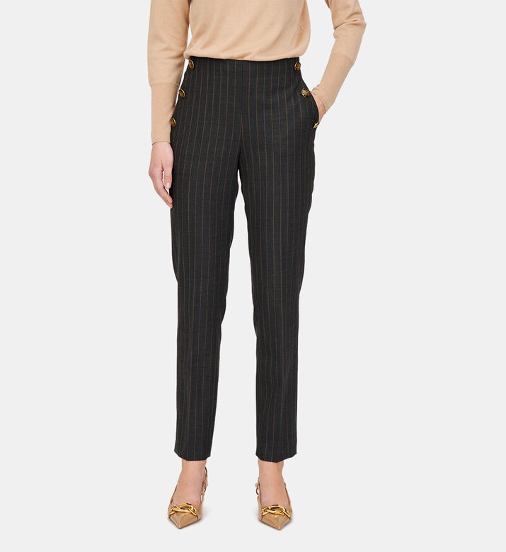 Striped Straight-leg Trousers