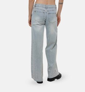Alice and Olivia Rhinestone-embellished Wide-leg Denim Pants, Model View