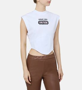 تيشيرت بدون أكمام بشعار مطرز