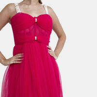 Corset Tulle With Pearl Straps