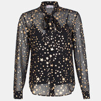 Lame Star Printed Silk Shirt