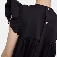 Stretch Cotton Frill Sleeve Dress