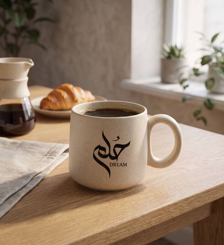 Tohfa Luxe Dream Calligraphic Grace Mug, Model View