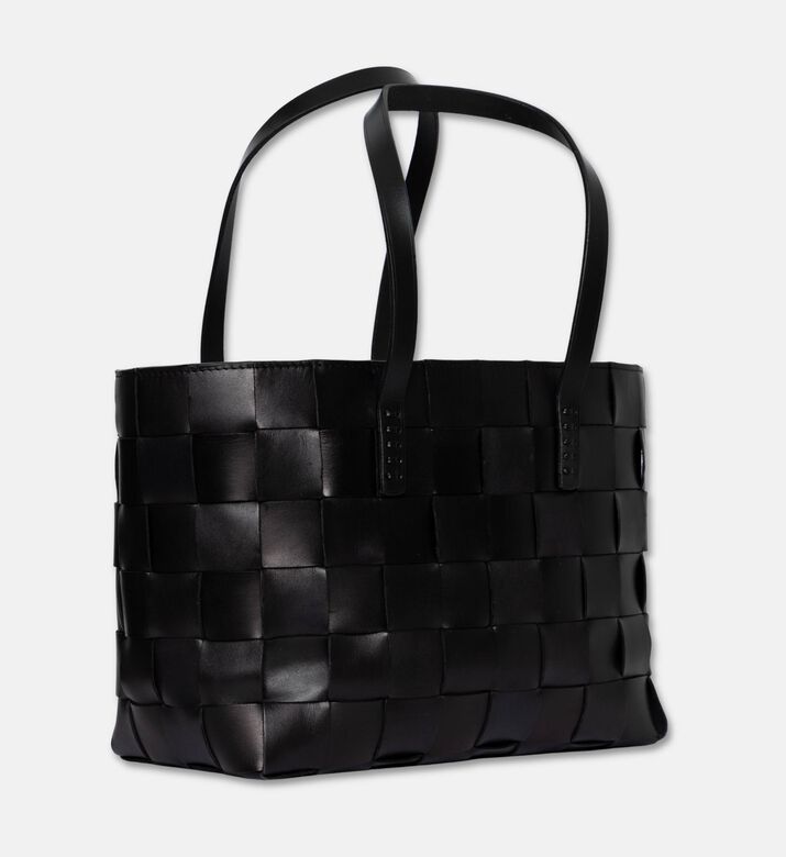 Dragon Diffusion Japan Handwoven Leather Tote Bag, Black, Packshot View