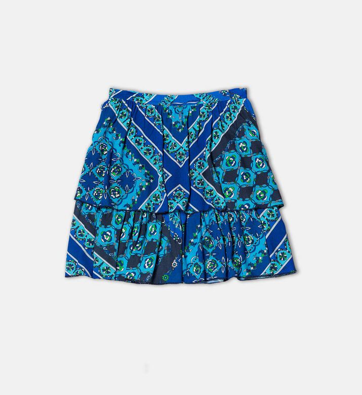 Floral Print Ruffle Skirt