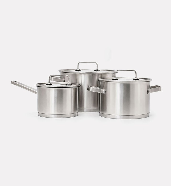 Home Deco and More Silicone-rimmed 6-piece Cookware Set, Packshot View