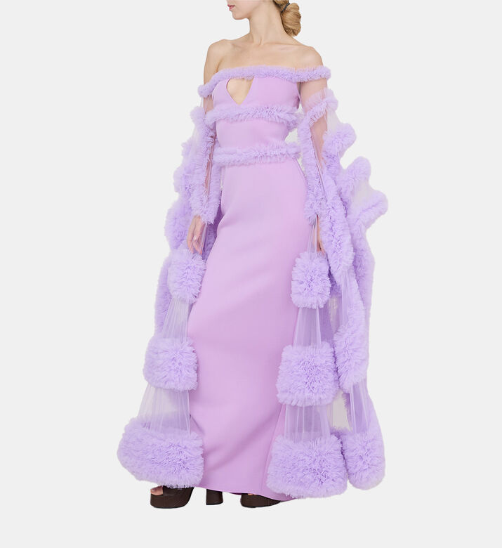 Off-shoulder Neoprene Dress