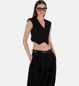 Shoulder Pads Cropped Vest