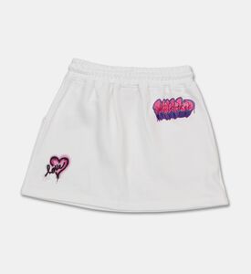 Sprayground Graphic Drawstring Mini Skirt, White, 8y, Packshot View