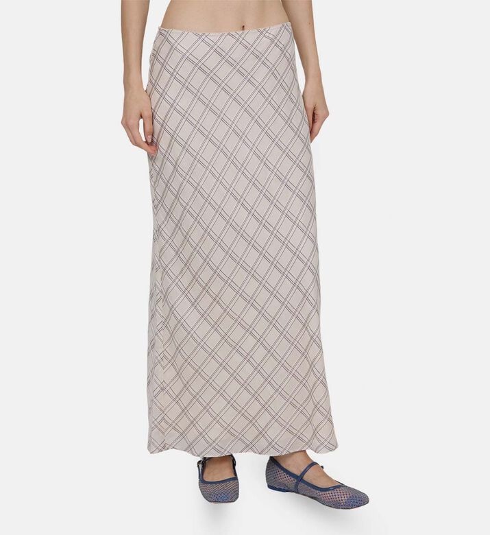Saagneta Slim-fit Checked Long Skirt