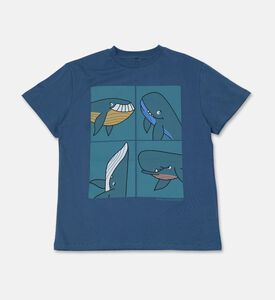 Stella McCartney Whale Comic Grid Pattern Graphic T-shirt, Packshot View