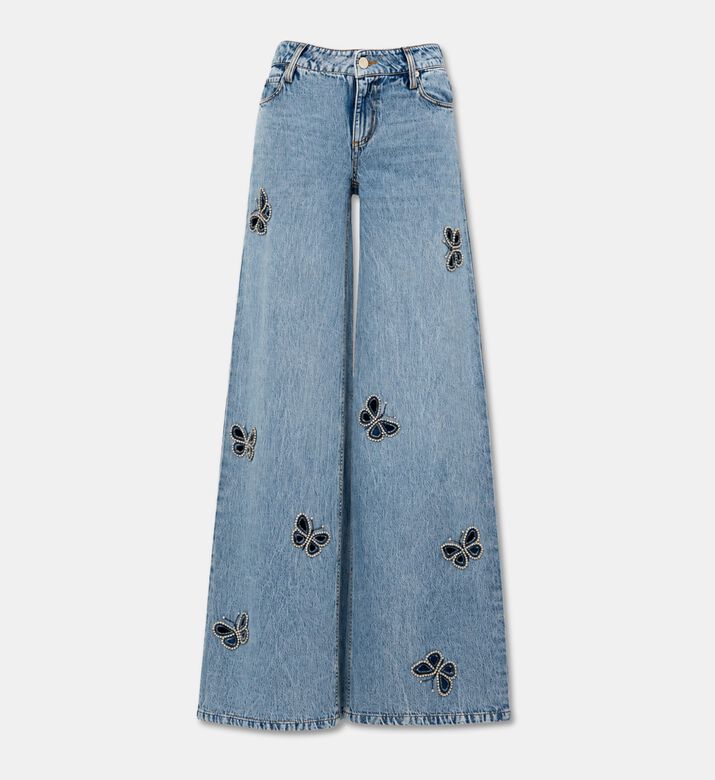 Alice + Olivia Amazing Embellished Wide-leg Jeans, Packshot View