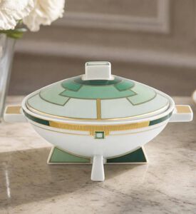 Vista Alegre Emerald Sugar Bowl, Model View