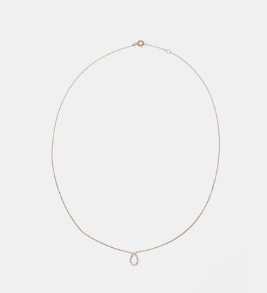 Golden White Diamond Drop Pendant