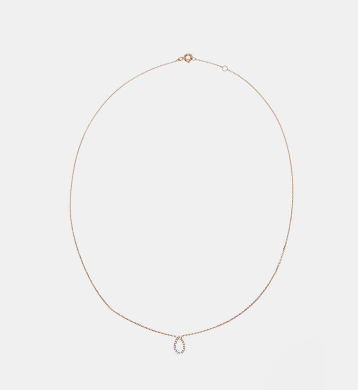 Golden White Diamond Drop Pendant