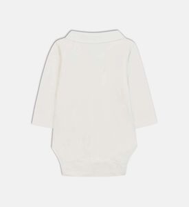 Rabbit-embroidery Collar Bodysuit