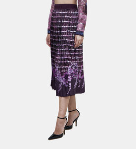 Swan Print Pleated Skirt