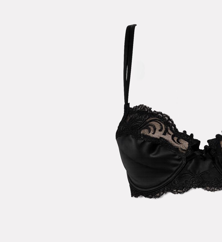 Lise Charmel Corbeille Embroidered Bra, Black, 95, D, Packshot View