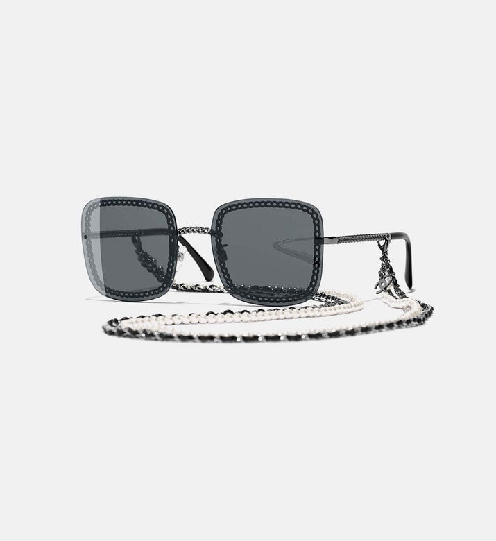 Acetate Chain Detail Sunglasses