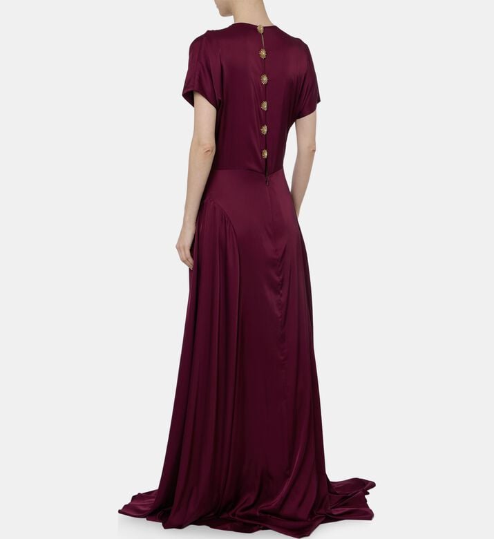 AAVVA Dress, Burgundy, M, Model View