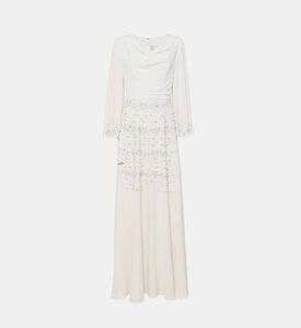 فستان طويل الأكمام مزخرف