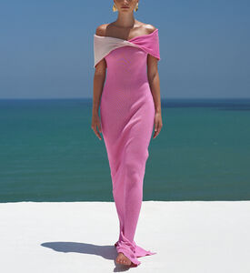 فستان كاندي طويل مكشوف الكتفين