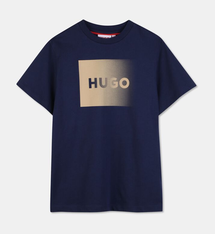Hugo Logo-print Regular-fit T-shirt, Navy, 14y, Packshot View