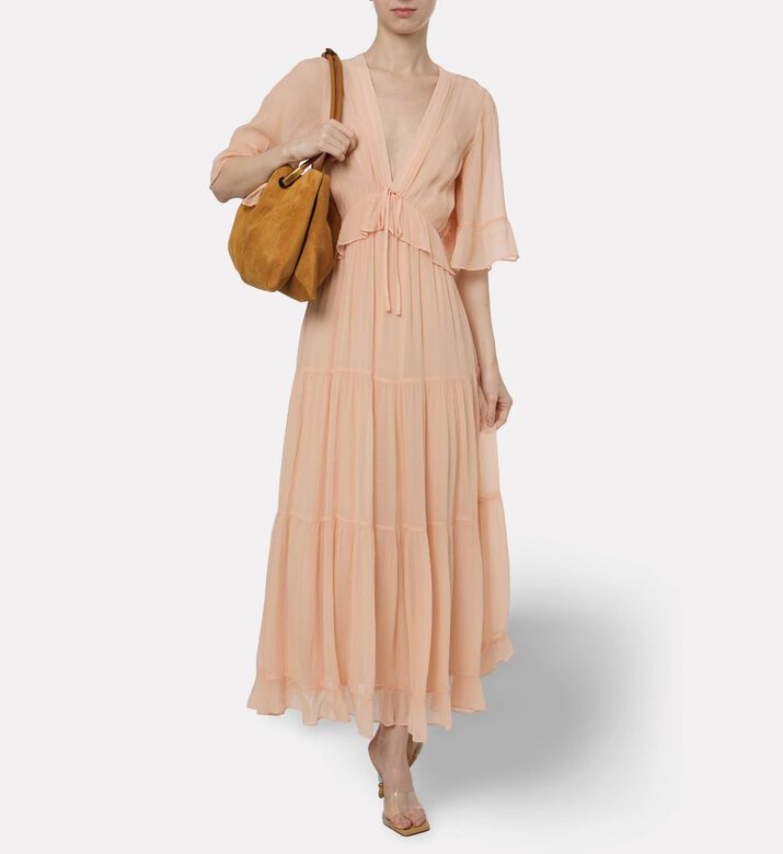 The Kooples Decollette Plunge Neckline Dress, Model View