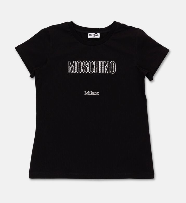 Moschino BKT Rhinestone-embellished Logo T-shirt, Packshot View