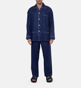 Contrast Piping Long-sleeve Pajama Set