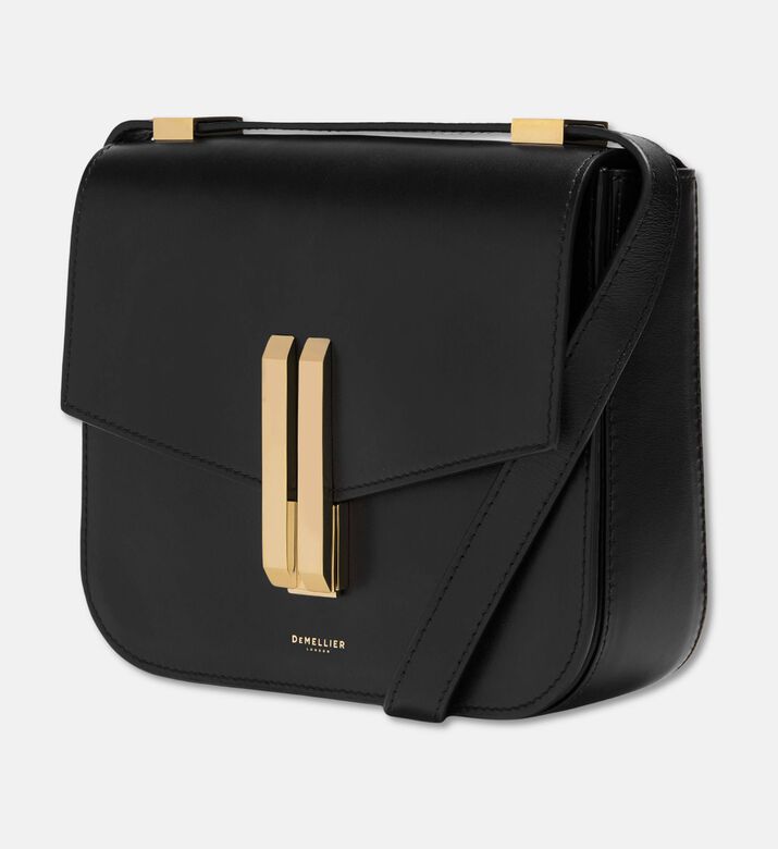 Demellier Vancouver Smooth Leather Cross Body Bag, Black, Packshot View