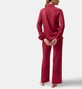 Rya Sweetie Buttoned Pajama Set, Red, Xl, Model View