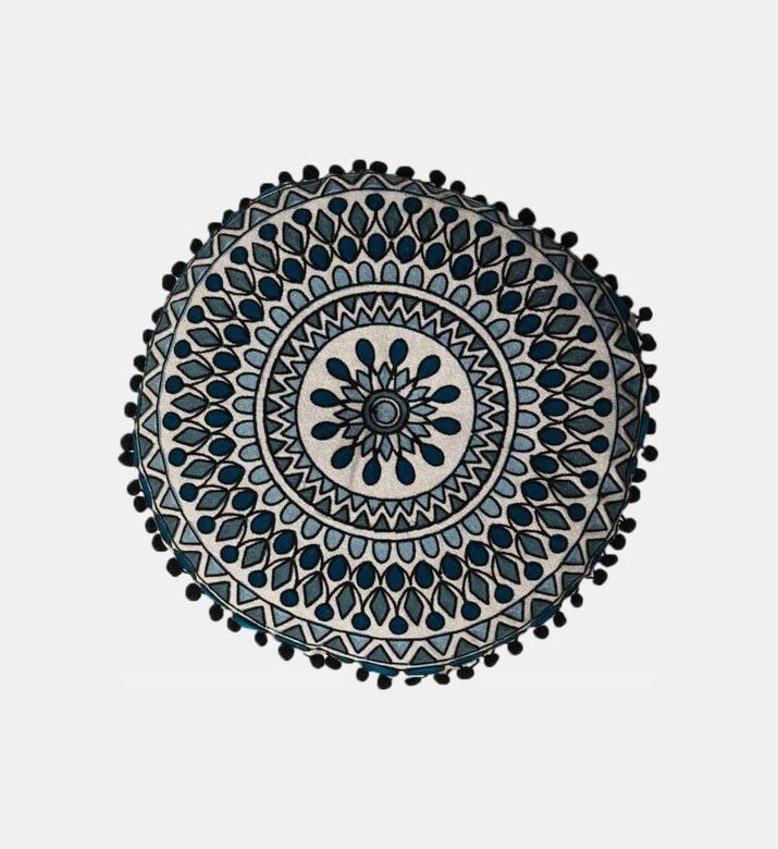 Gaddi Embroidered Pompom Filled And Vaccumed Cushion