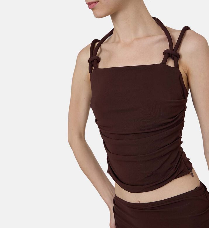 Knot-detail Straps Rushed Top