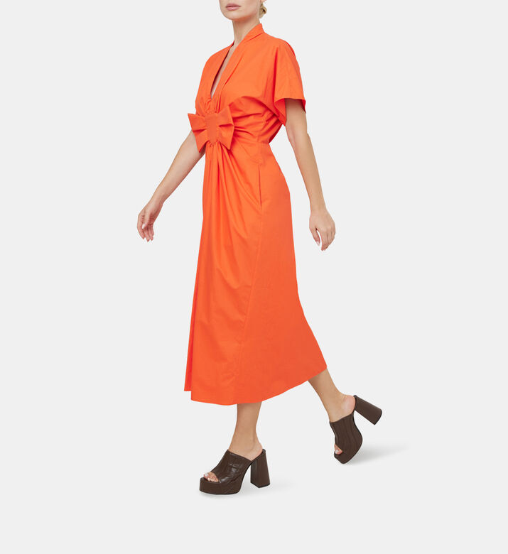 فستان سيركا منسدل باللون البرتقالي