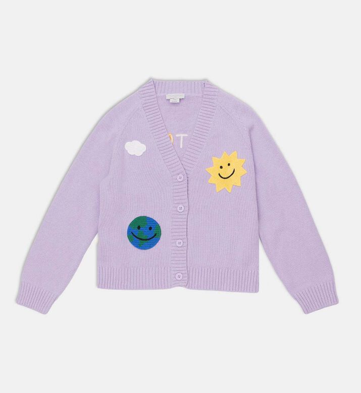 Knit Graphic Patches V-neck Cardigan