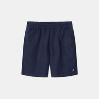 Embroidered Logo Linen-cotton Blend Shorts