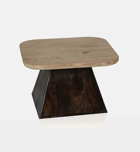 Home Deco and More Travis Mango Wood Side Table, Packshot View