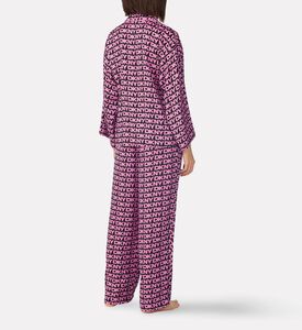 DKNY Satin Logo Long Pajama Set, Model View
