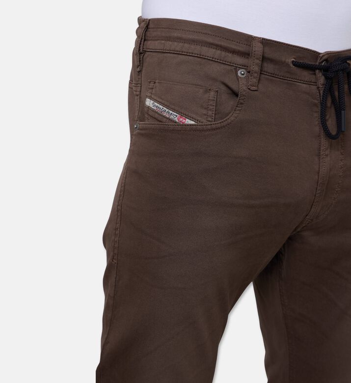 Diesel Relaxed-fit Drawstring Denim Pants, Brown, 32, Model View